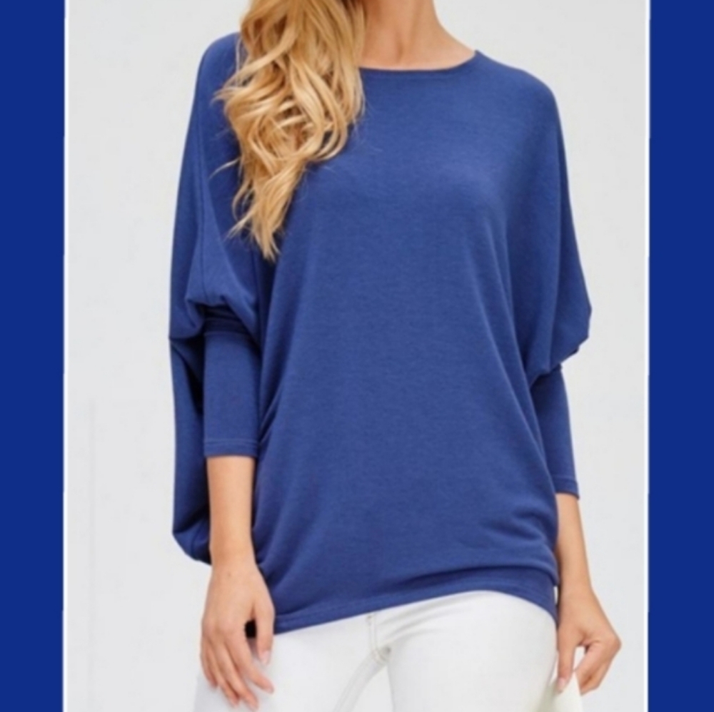 [BEBE] Royal Blue 3/4 Sleeved Dolman Sweater